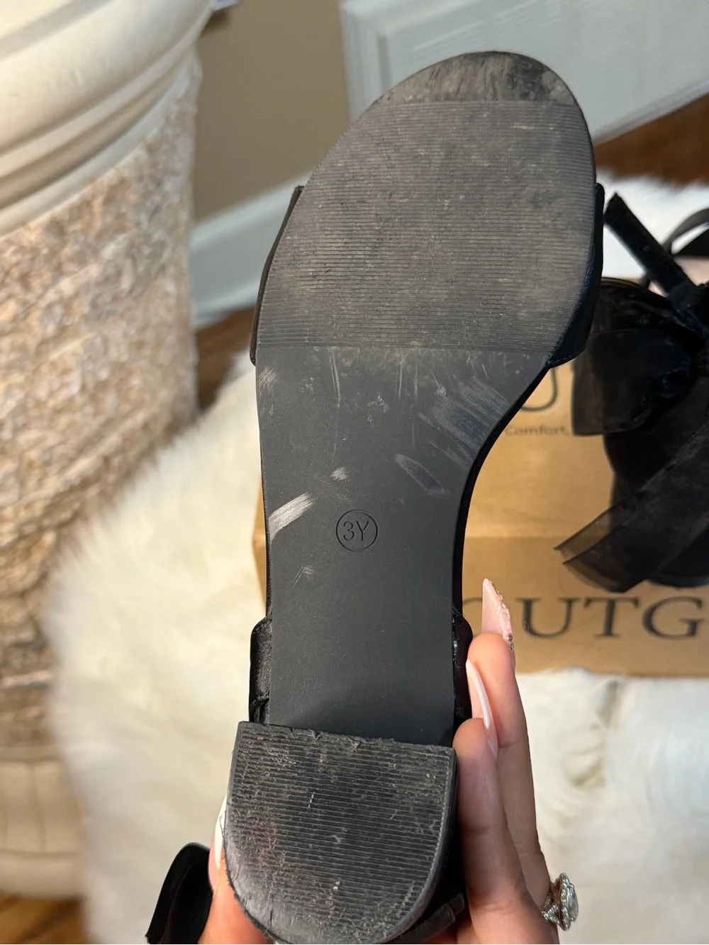 Black Satin Bow Block Heel Sandals